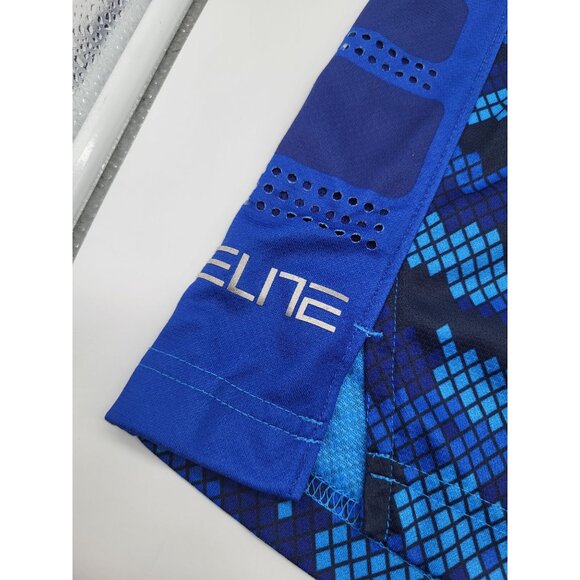 NIKE Dri-Fit Elite Boys SZ LG Blue Print Athletic Basketball Shorts - Picture 4 of 7